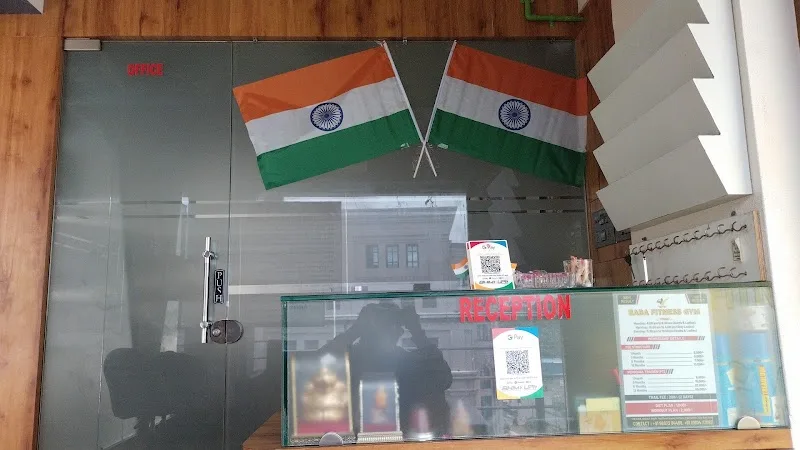 Baba Fitness Gym reception and publicly posted membership price board