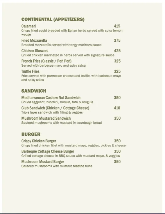 The Gen Z Club Fine Dining Food Menu 1